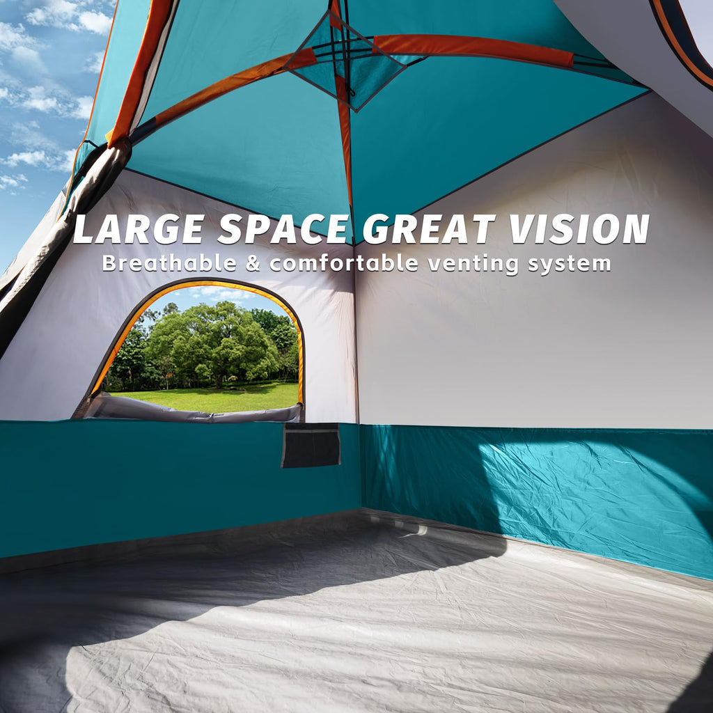UNP 2/4/6/8 Person Tent, Portable Cabin Tent, Camping Tent 4-Person Easy Set Up, Waterproof with Top Rainfly for Outdoor Camping/Hiking | Easy Set Up, Waterproof, Top Rainfly
