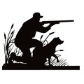 Hunter with Dog Sticker – Hunting Dog Window Vinyl Decal 7216