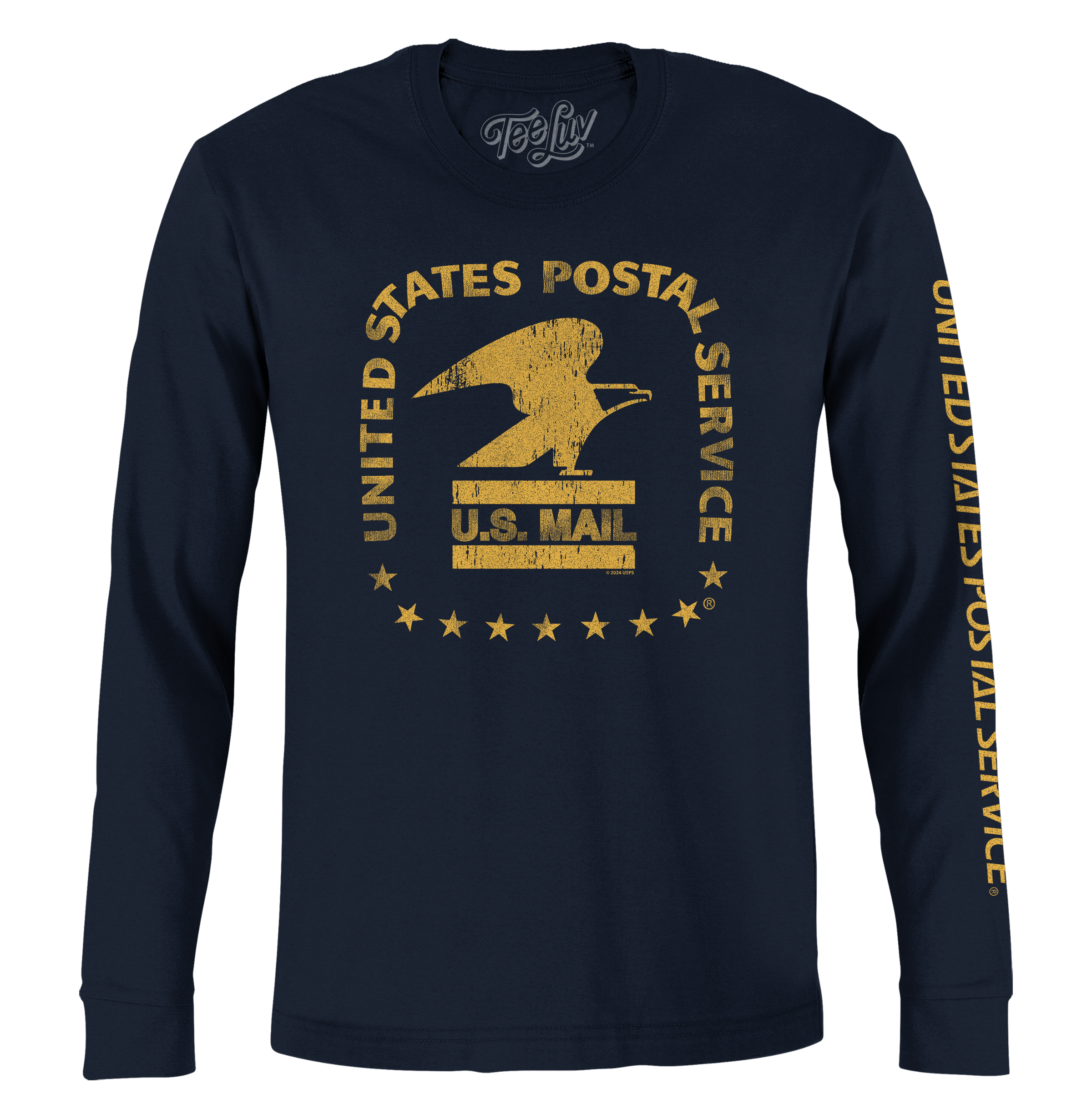 United States Postal Service Eagle Logo Long Sleeve T-Shirt - Navy Blue