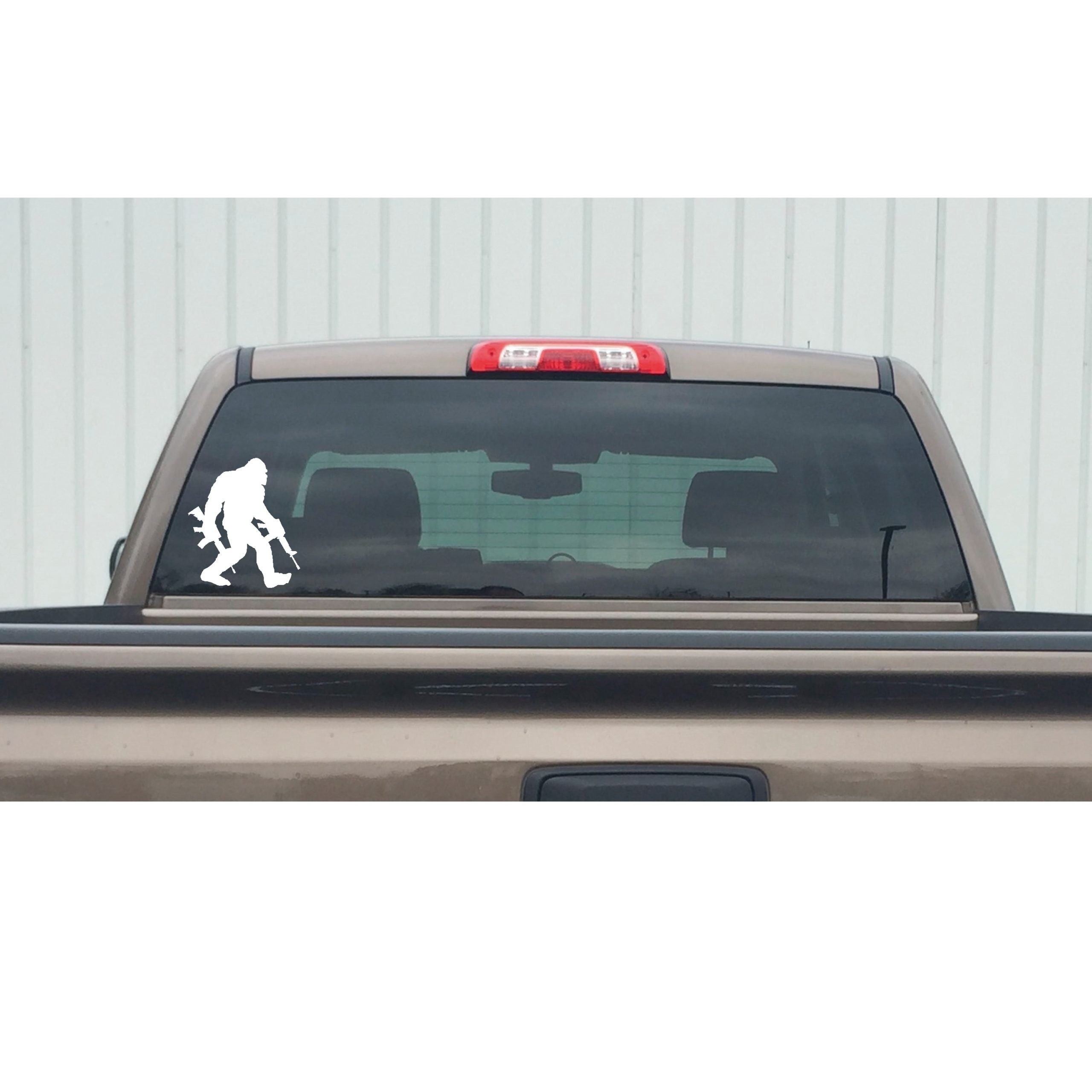 Bigfoot AR Rifle Decal – Tactical Yeti Vinyl Sticker for Trucks & Windows – 7404