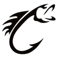 Fish and Hook Fishing Window Decal -  Fish and Hook Fishing Window Sticker - 7472