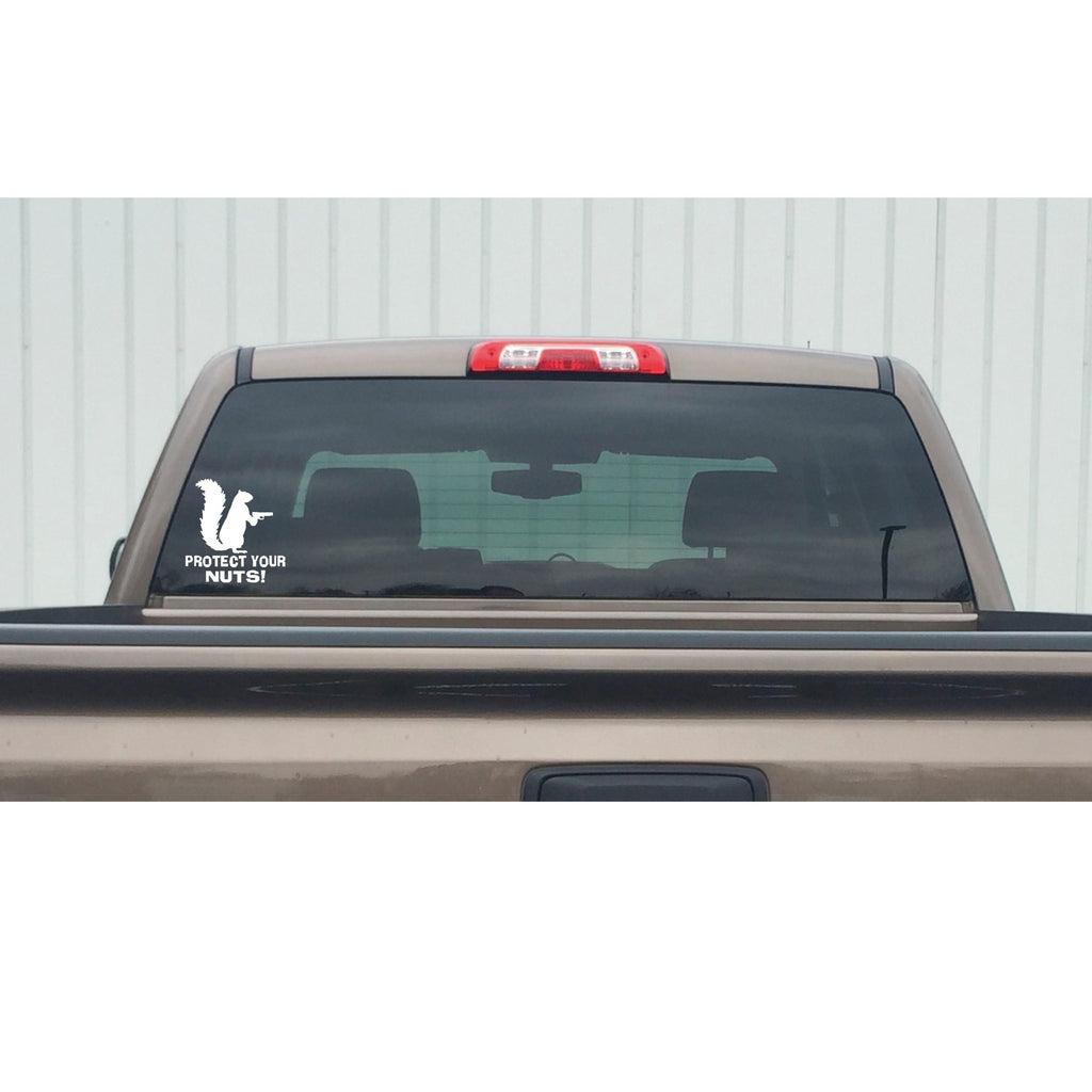 Squirrel Decal - Protect Your Nuts Squirrel Decal – Funny Gun Sticker - 7539