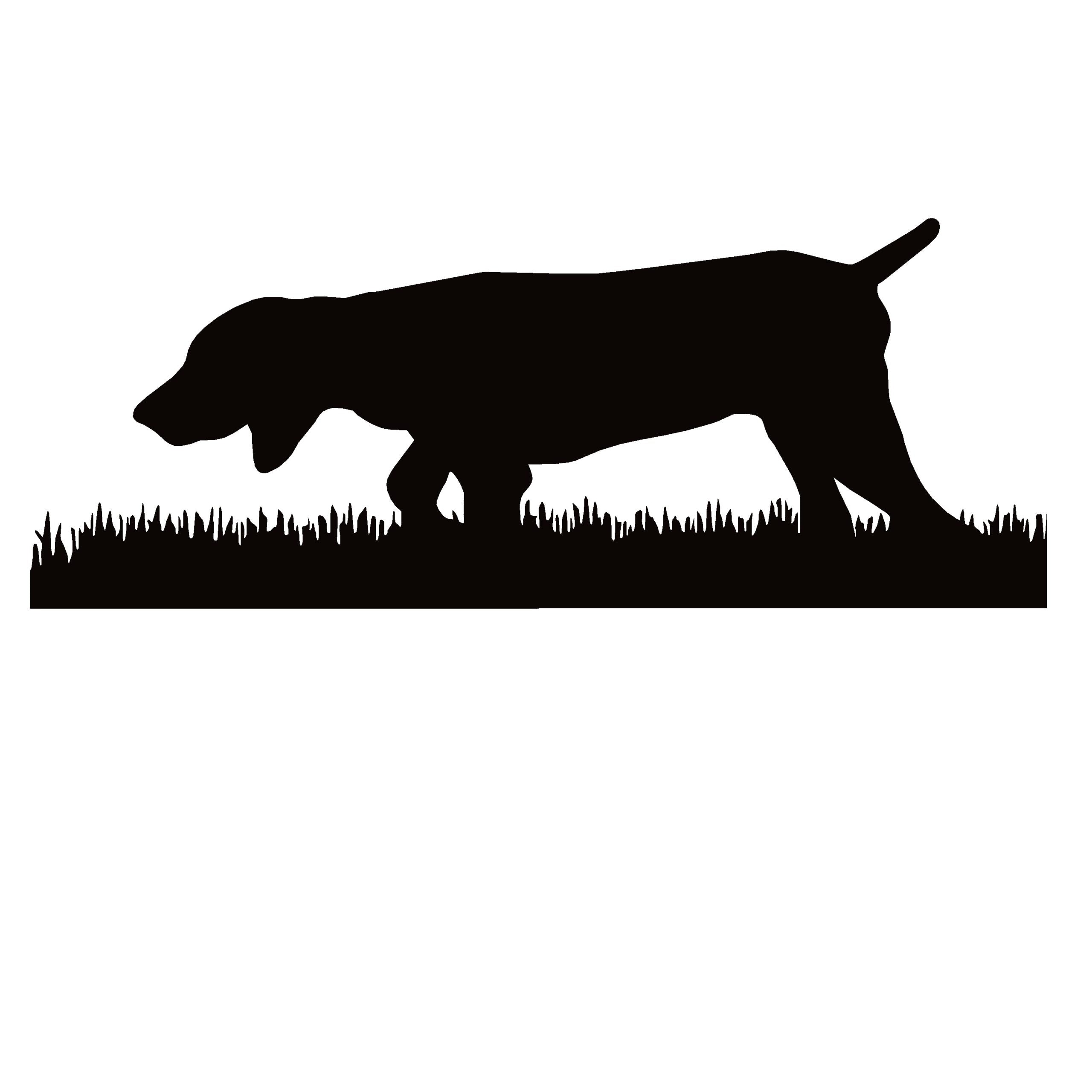 Pointer Silhouette Decal – Pointer Walking in Grass Window Sticker – 7557