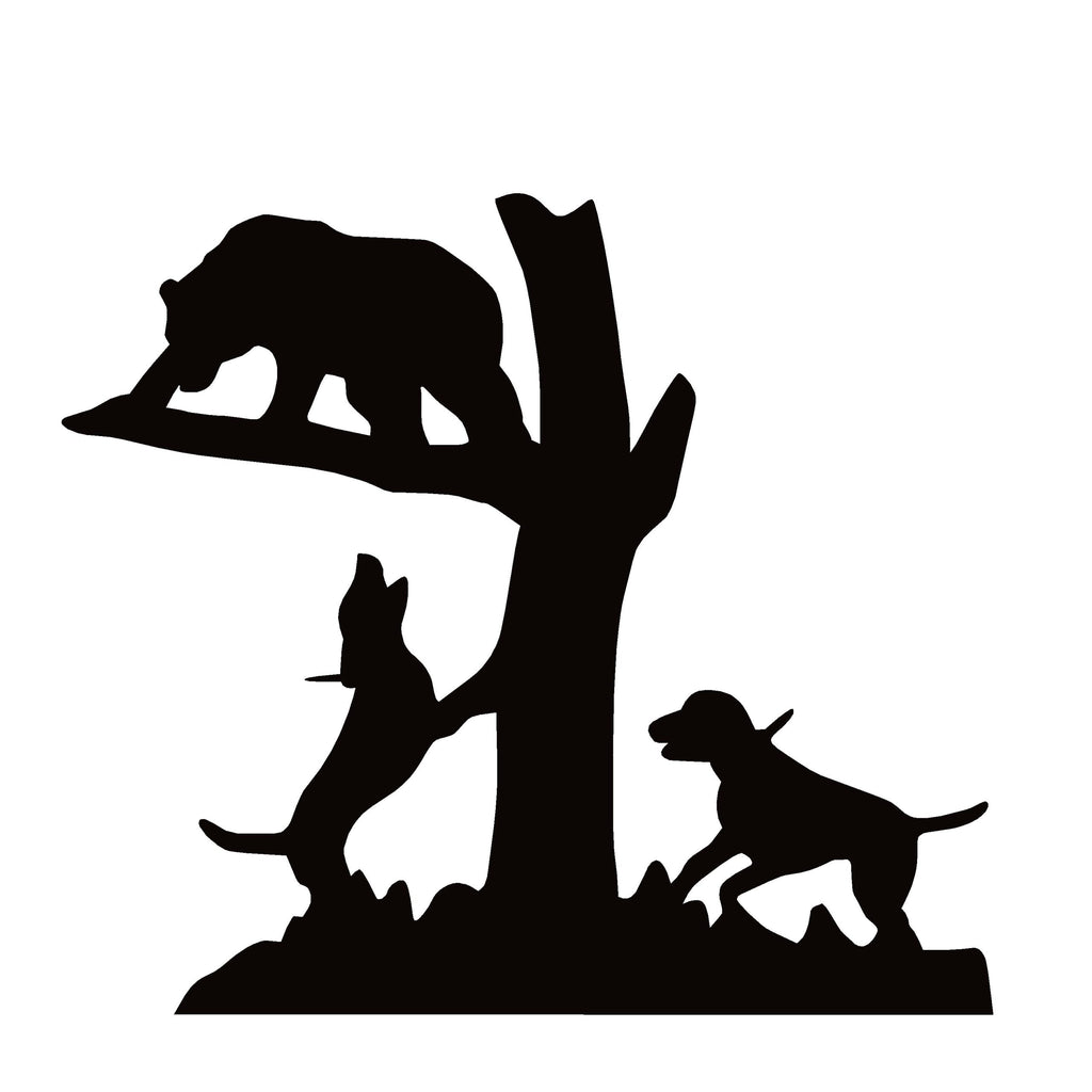 Bear Hunting Dog Decal – Treeing Dogs Vinyl Bear Sticker – 7584