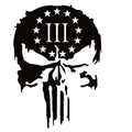 3% Skull Window Sticker - Three Percenter Skull Window Decal - 7631