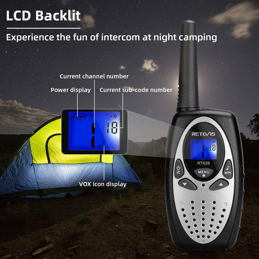 Retevis RT628 Walkie Talkies for Kids,Toys Gifts for 6-12 Years Old Boys Girls,Long Range 2 Way Radio 22CH VOX,Birthday Gift,Family Walkie Talkie for Camping Hiking Indoor Outdoor