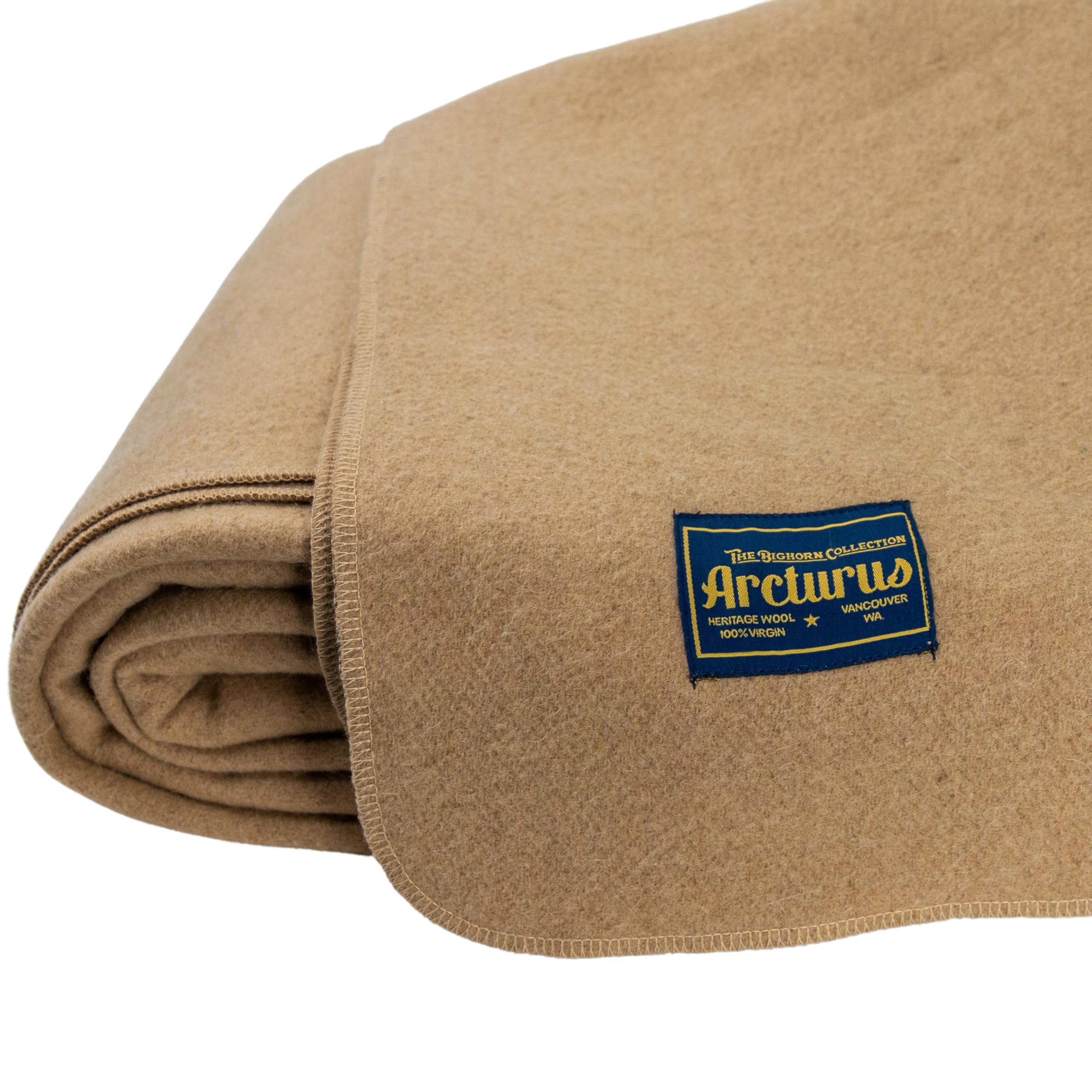 Arcturus Bighorn 100% Virgin Wool Blanket | Heirloom-Quality Wool Bedding for Home & Cabin | Warm, Thick & Durable (Queen Size, Steel Blue)
