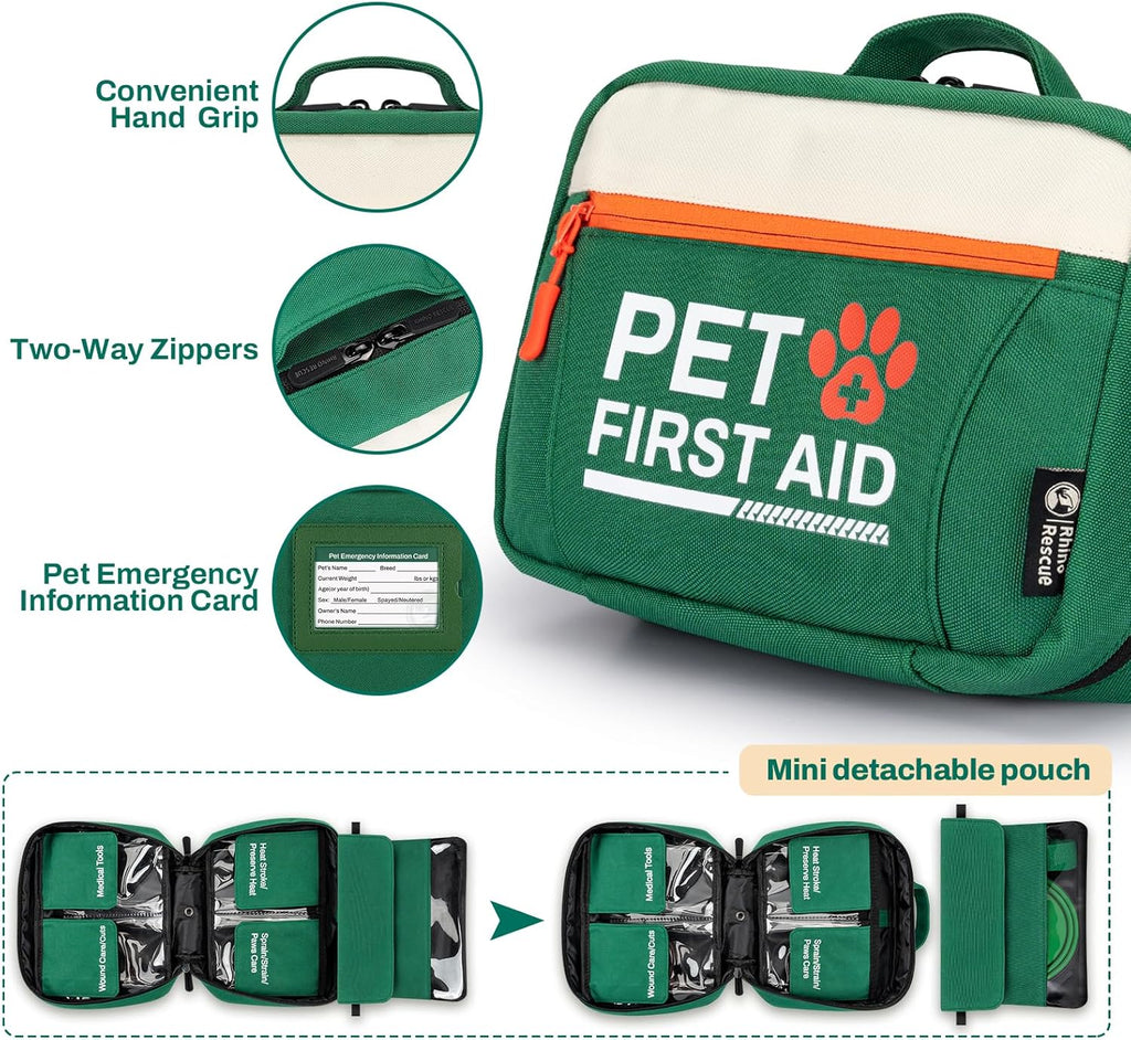 RHINO RESCUE Bundle - Pet First Aid Kit+ First Aid Kit for Home