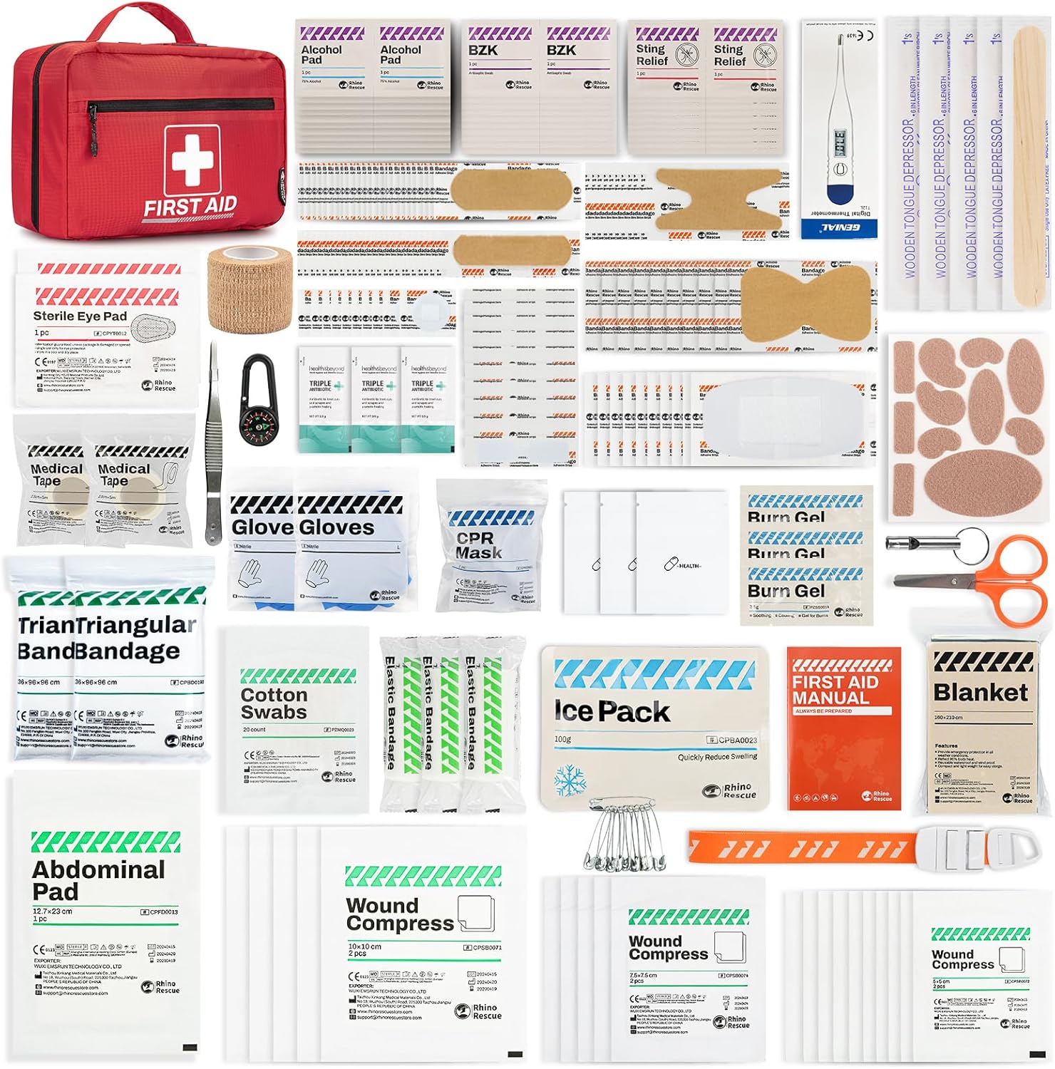 RHINO RESCUE Bundle - Pet First Aid Kit+ First Aid Kit for Home