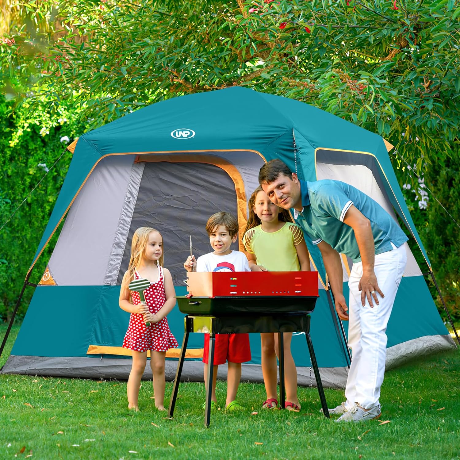 UNP Portable Cabin Tent for 4 Person and 8 Person Camping Tent Easy Set Up, Waterproof with Top Rainfly for Outdoor Camping/Hiking