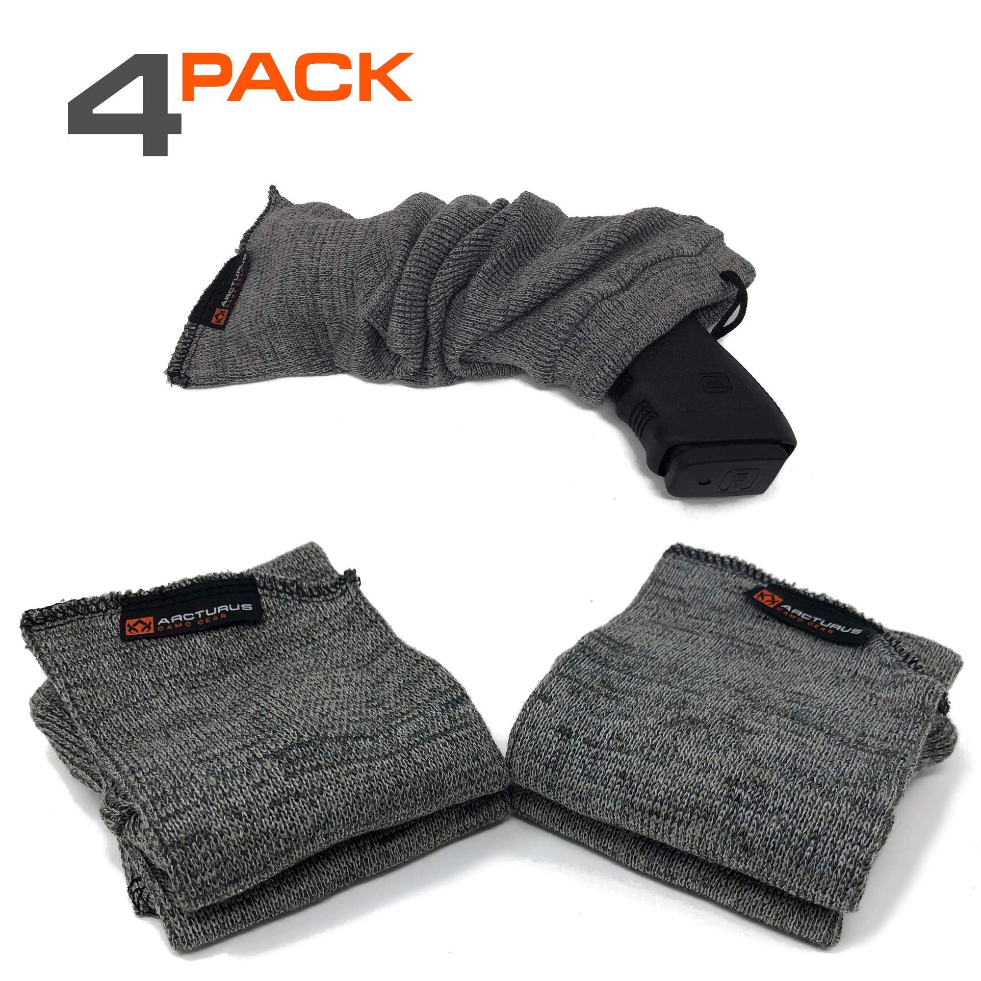Arcturus Silicone-Treated Handgun Socks - Wide, Flexible Design (3" x 16") Easily Fits Your Pistol or Revolver.