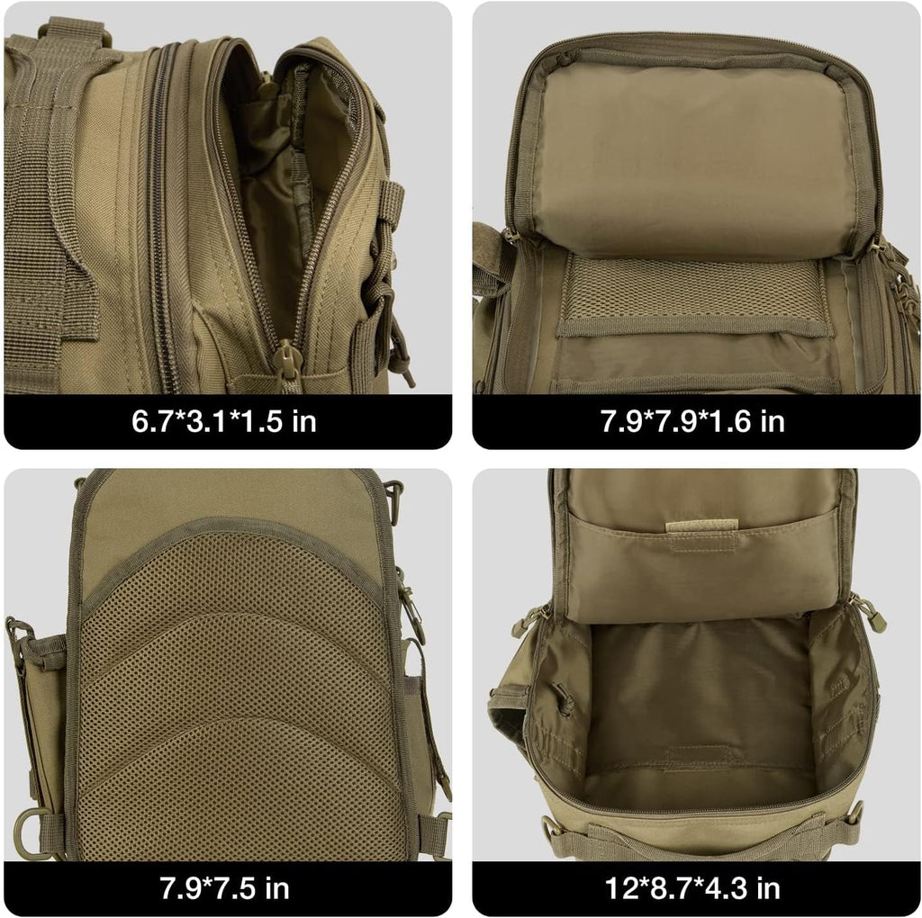 Piscifun Fishing Backpack with Rod Holder, Lightweight Sling Bag Storge Gear and Equipment
