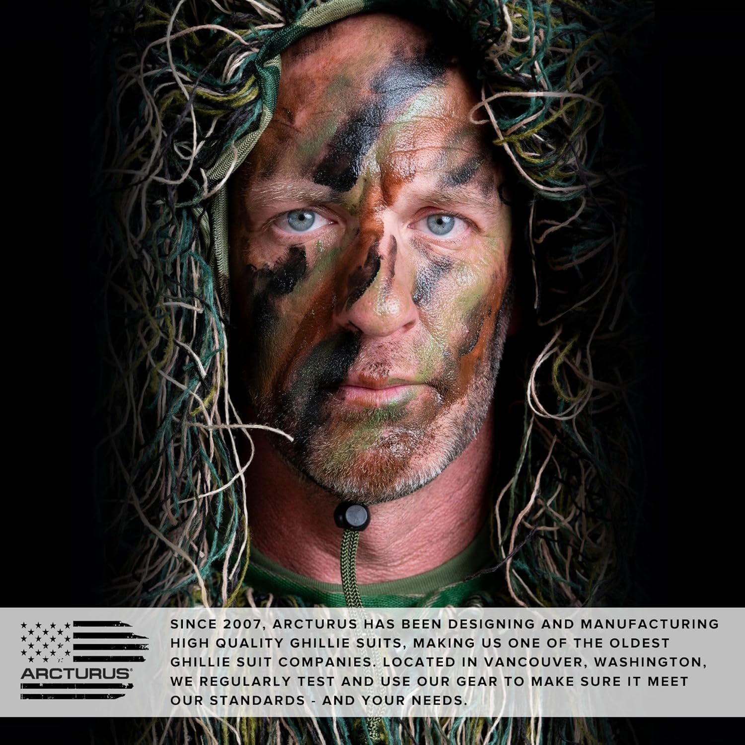 Arcturus Ultra-Lite Ghillie Suit | Includes Bonus 3-Color Face Paint | Camouflage Hunting & Sniper Suit for Men