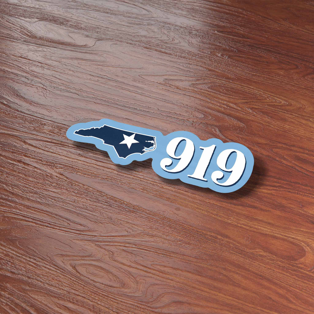 919 Area Code North Carolina Sticker - Cute NC Decal