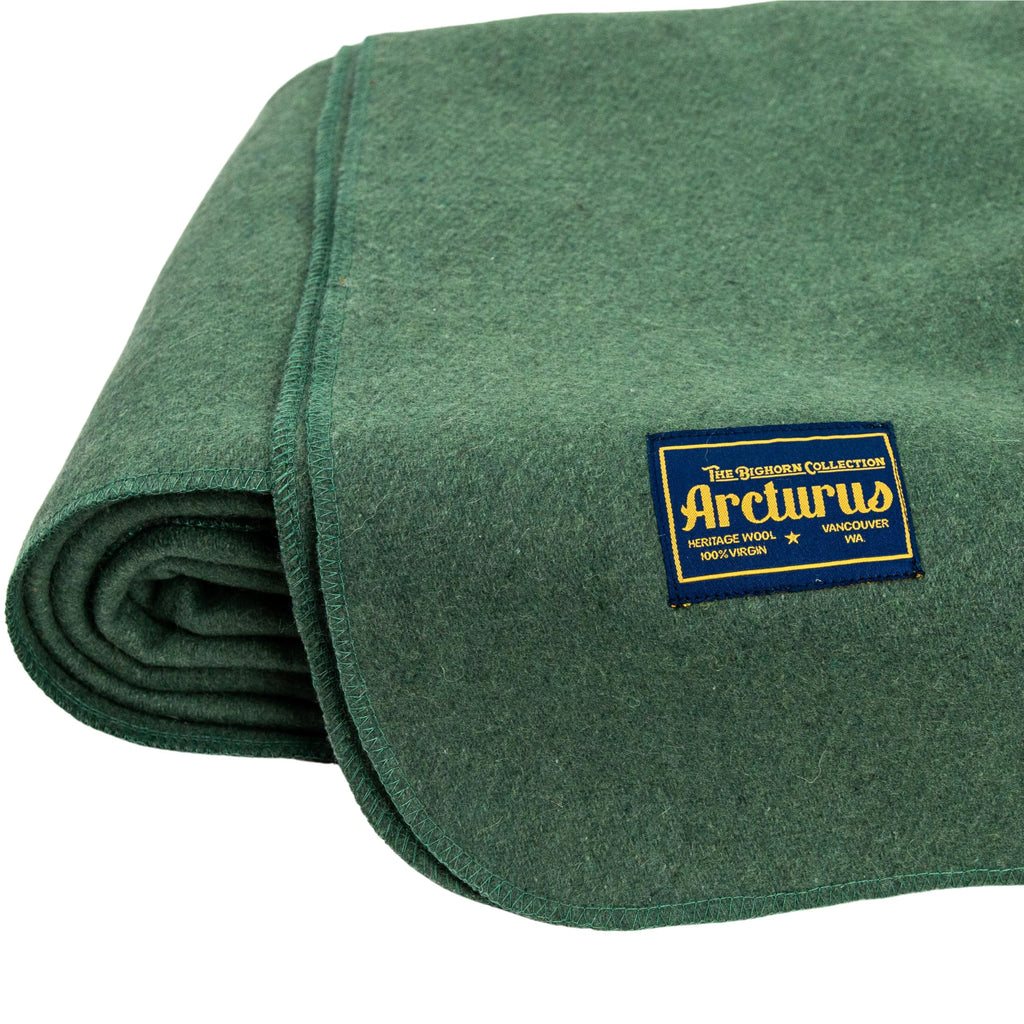 Arcturus Bighorn 100% Virgin Wool Blanket | Heirloom-Quality Wool Bedding for Home & Cabin | Warm, Thick & Durable (Queen Size, Steel Blue)