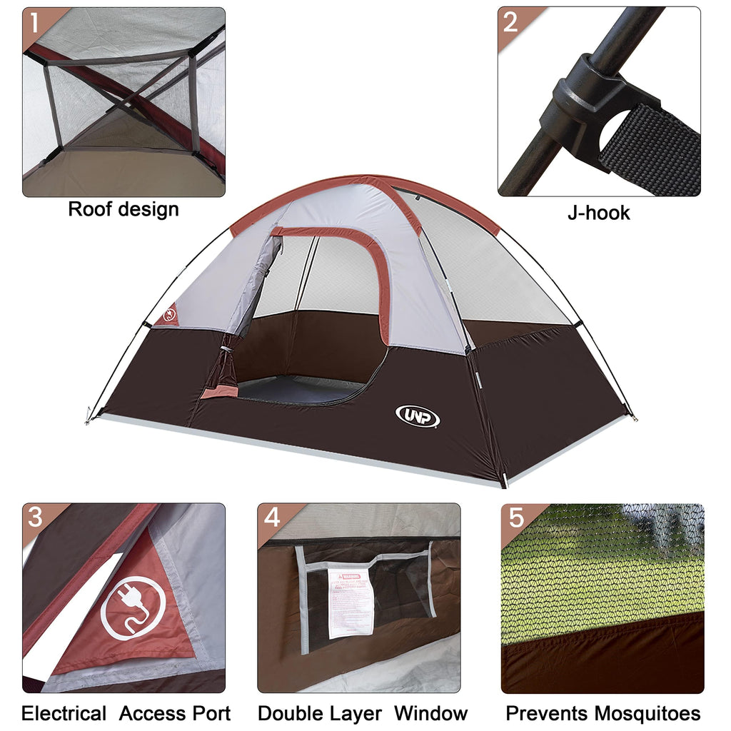 Camping Tent 2 Person, Waterproof Windproof Tent with Rainfly Easy Set up-Portable Dome Tents for Camping…