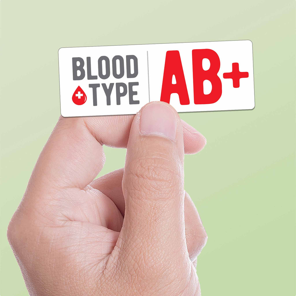 Blood Type Stickers - Set of 3 Mini Helmet Decals