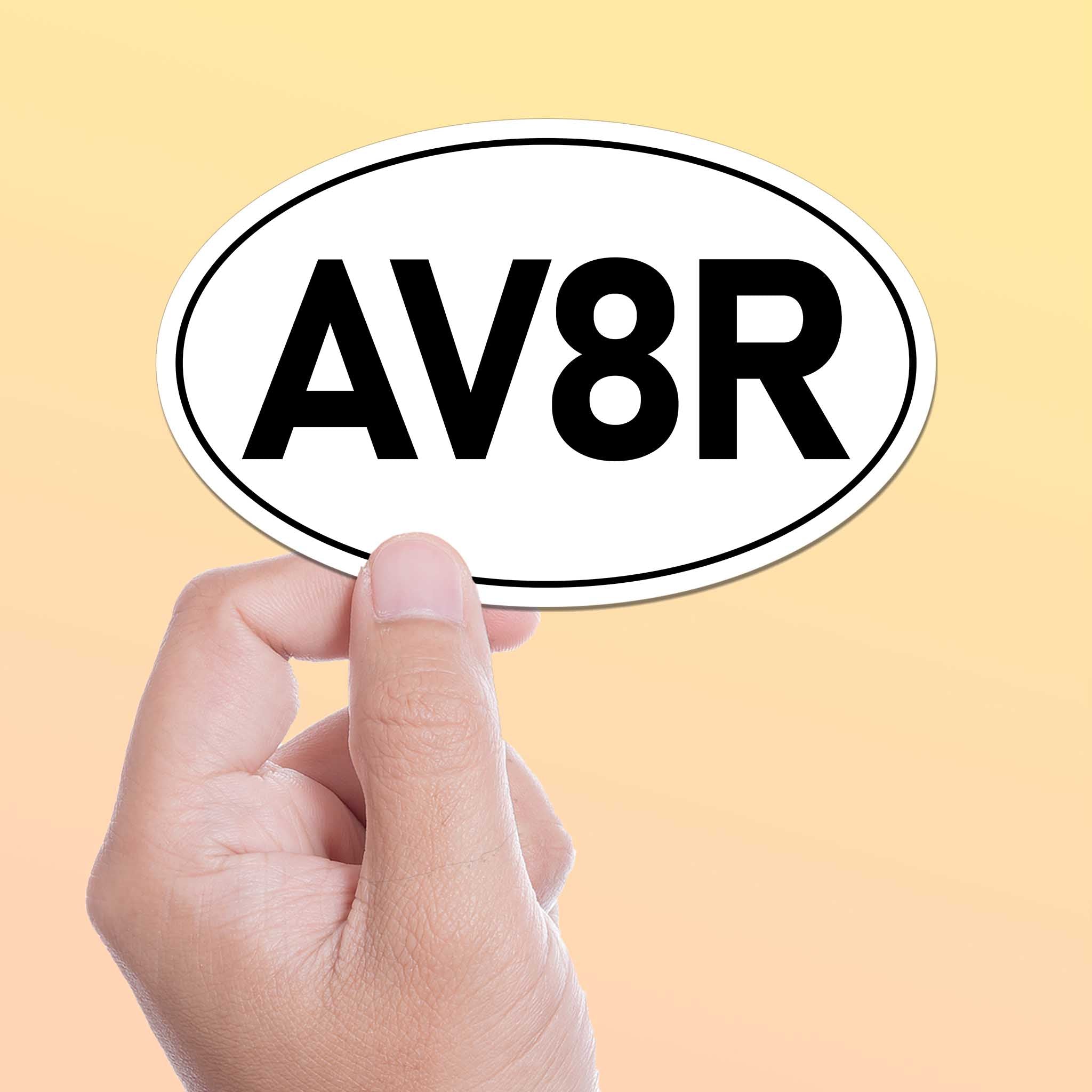 AV8R Airplane Pilot Classic White Oval Sticker