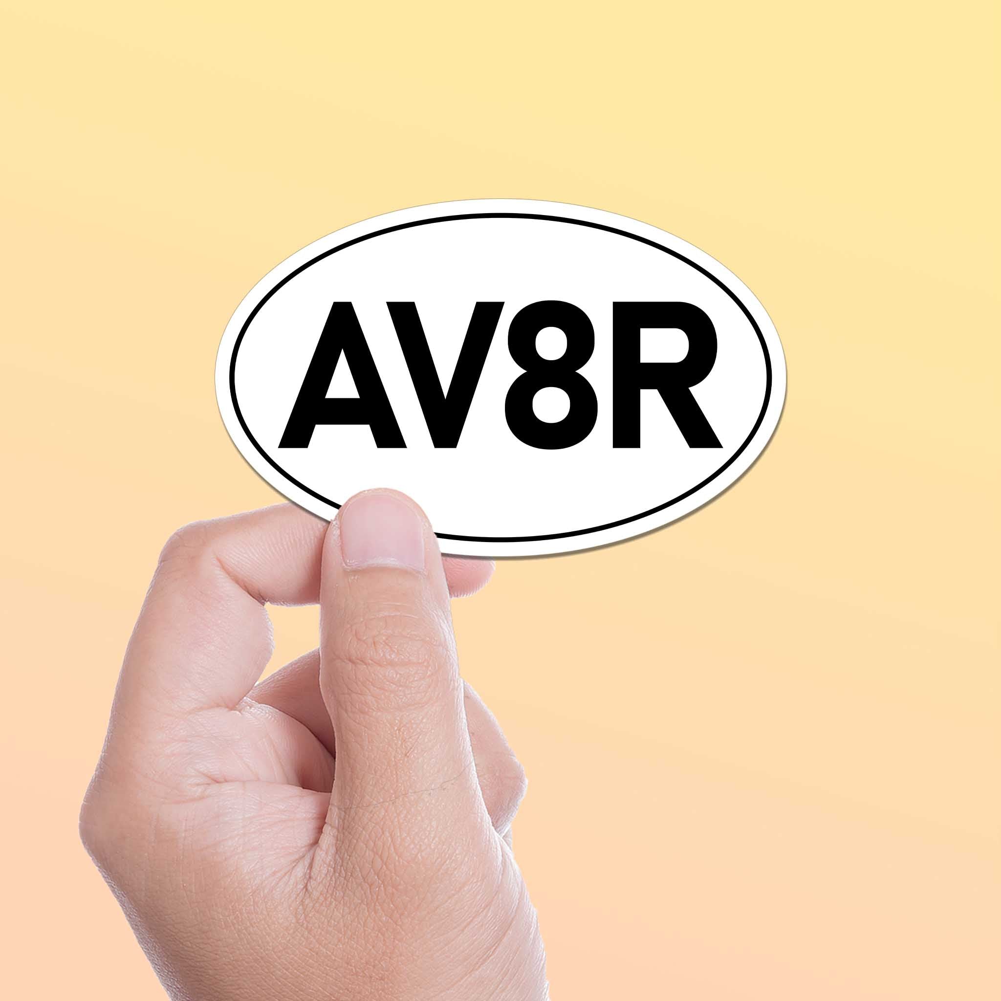AV8R Airplane Pilot Classic White Oval Sticker