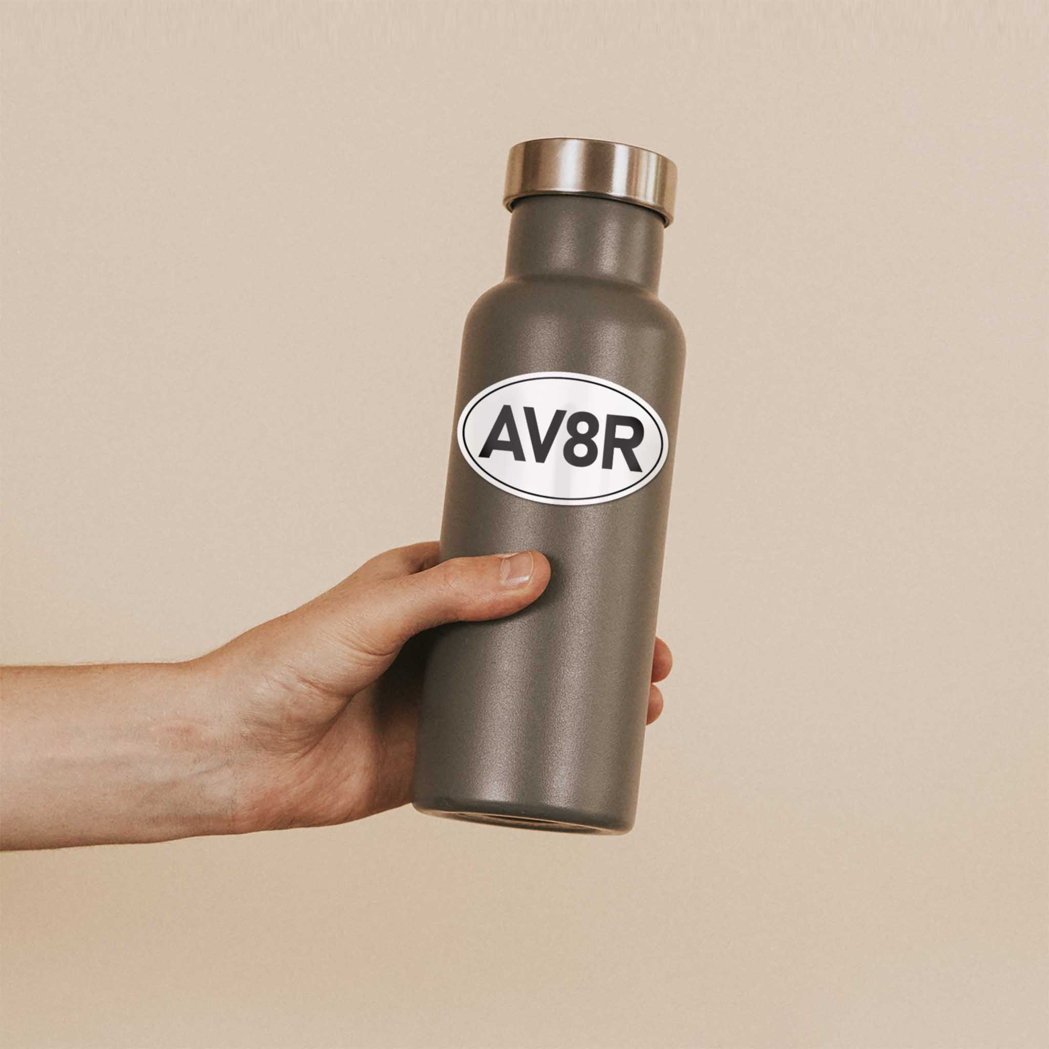 AV8R Airplane Pilot Classic White Oval Sticker