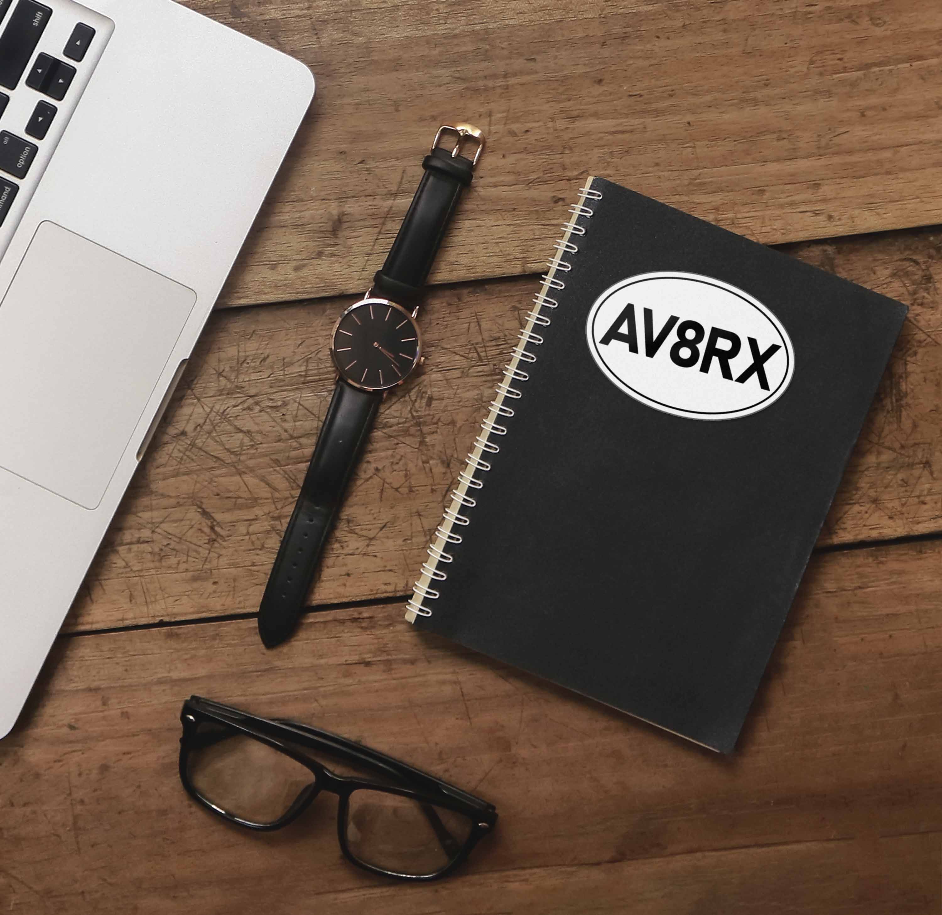 AV8RX Aviatrix Airplane Pilot White Oval Sticker