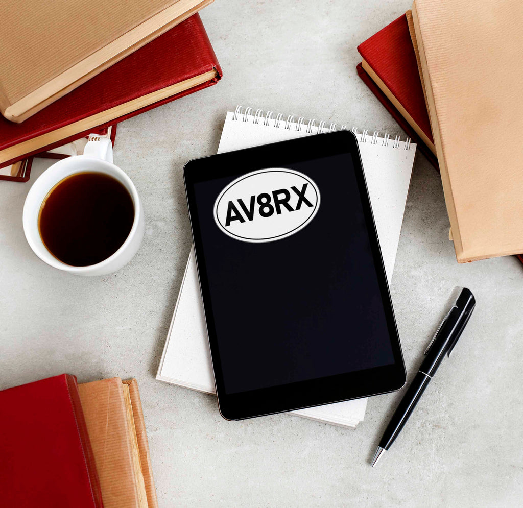 AV8RX Aviatrix Airplane Pilot White Oval Sticker