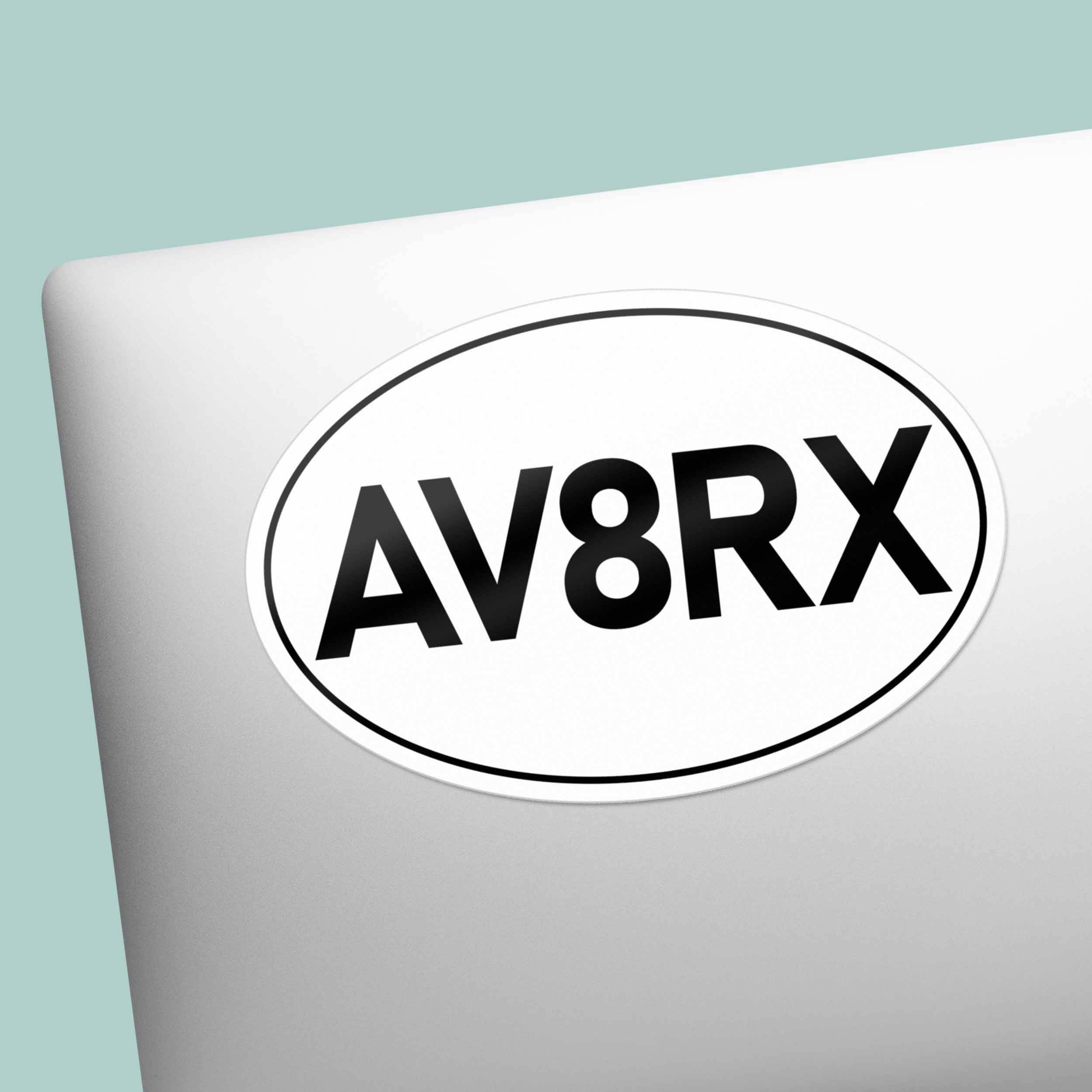 AV8RX Aviatrix Airplane Pilot White Oval Sticker