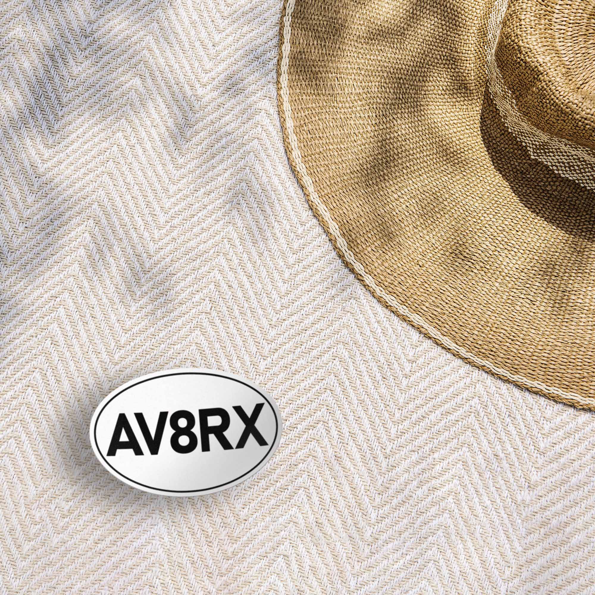 AV8RX Aviatrix Airplane Pilot White Oval Sticker