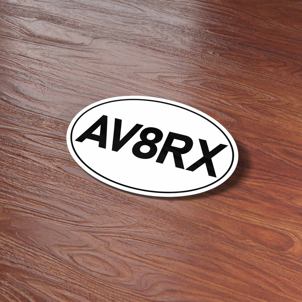 AV8RX Aviatrix Airplane Pilot White Oval Sticker