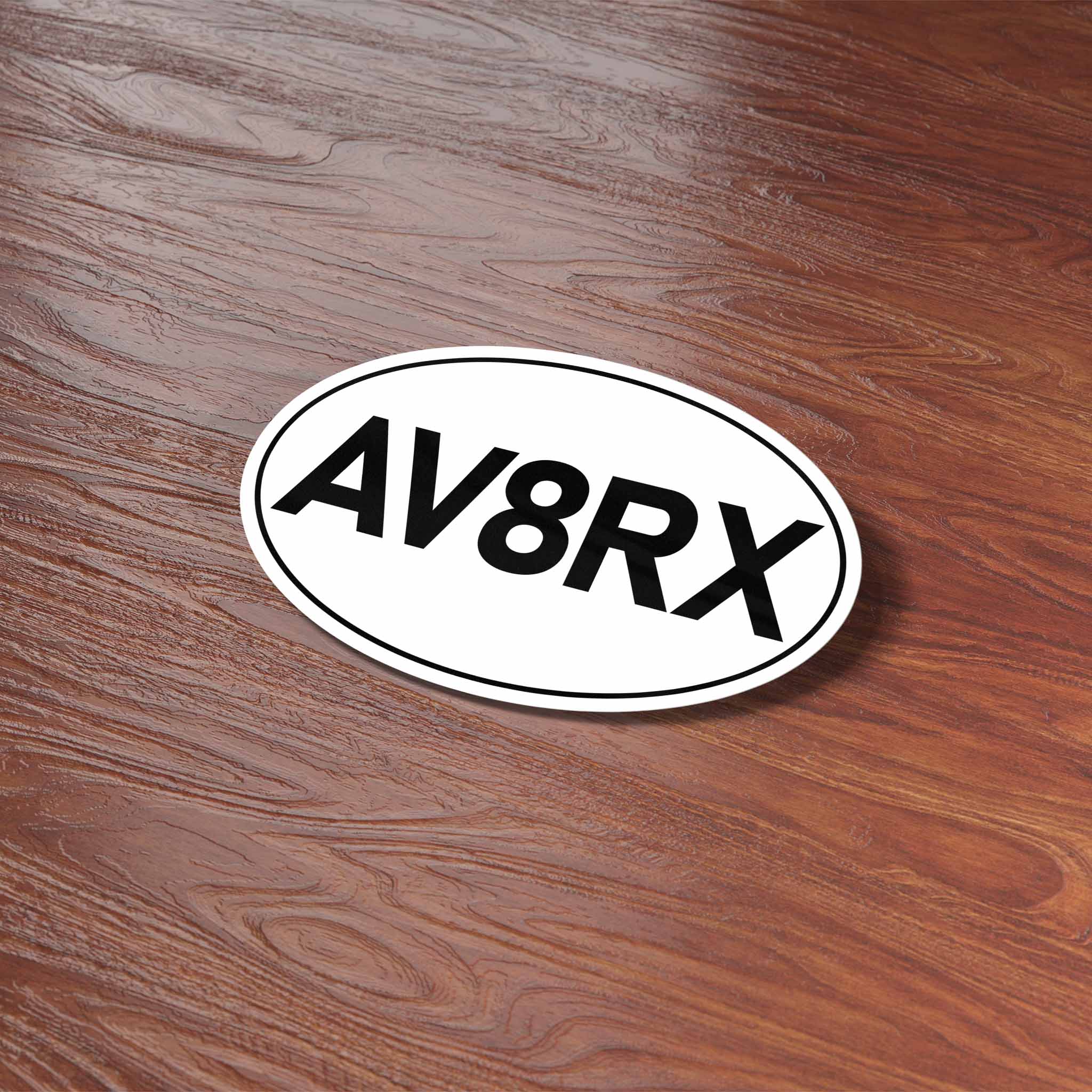 AV8RX Aviatrix Airplane Pilot White Oval Sticker