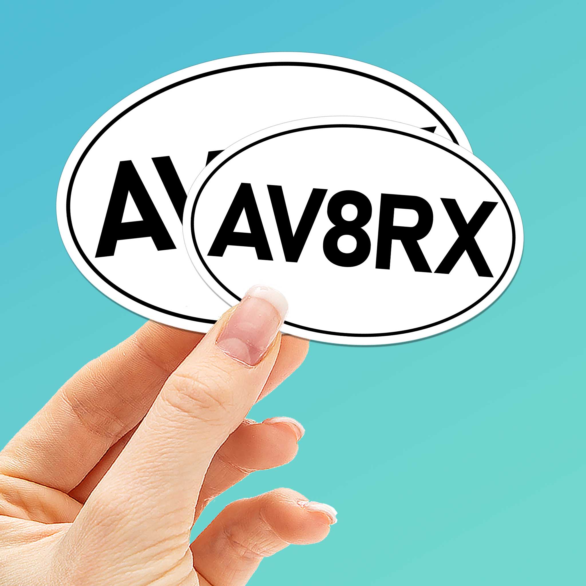 AV8RX Aviatrix Airplane Pilot White Oval Sticker