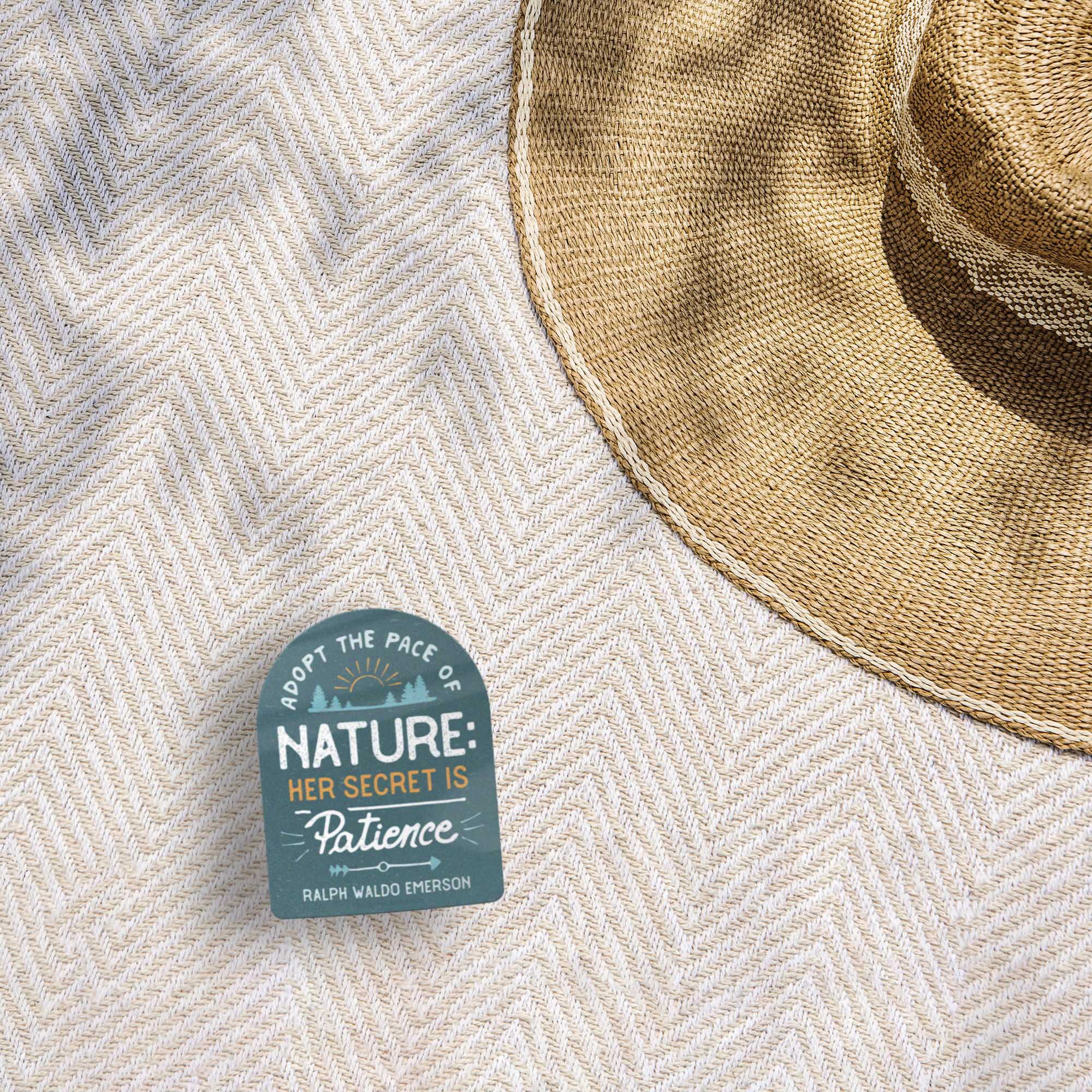 Adopt the Pace of Nature Emerson Poetry Quote Sticker