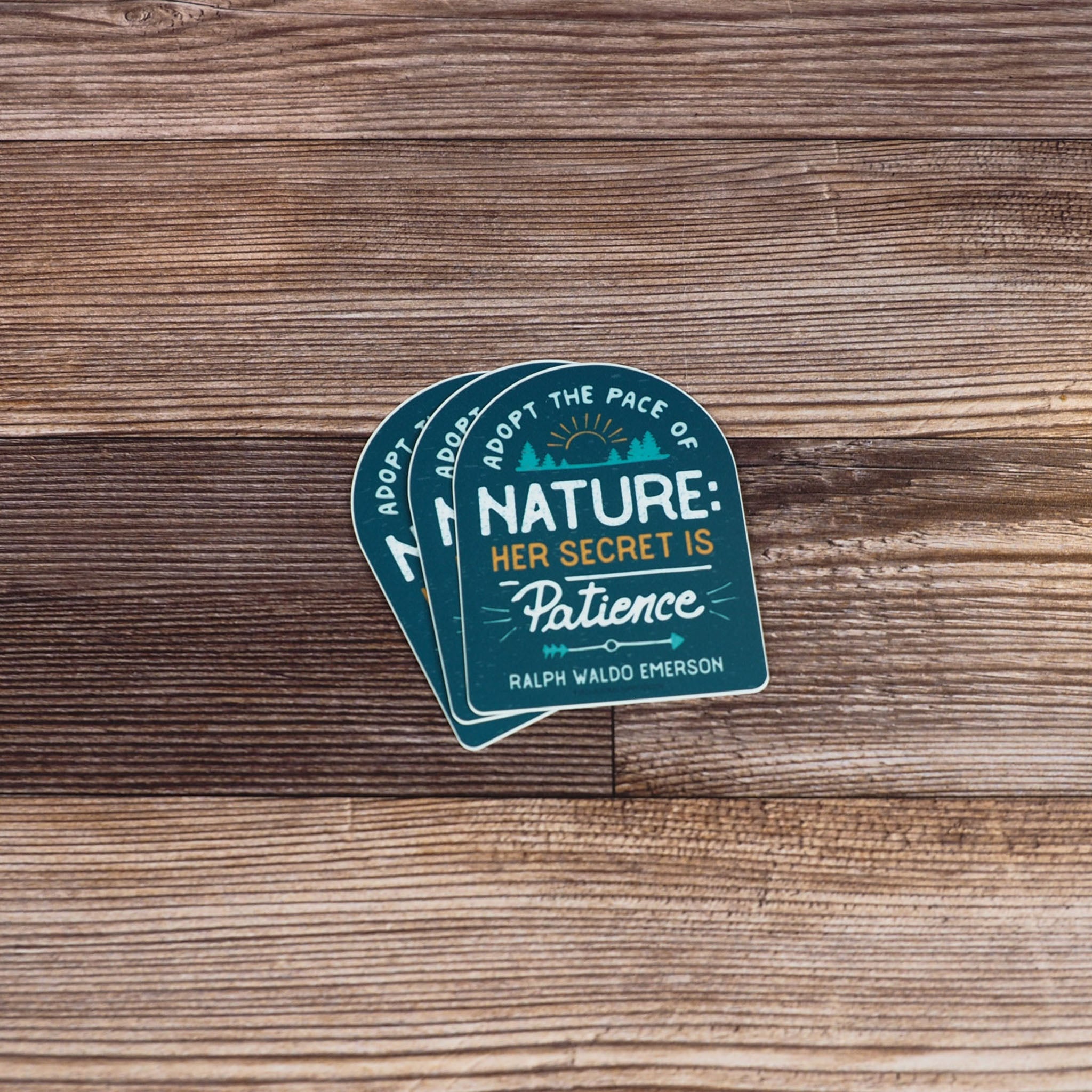 Adopt the Pace of Nature Emerson Poetry Quote Sticker