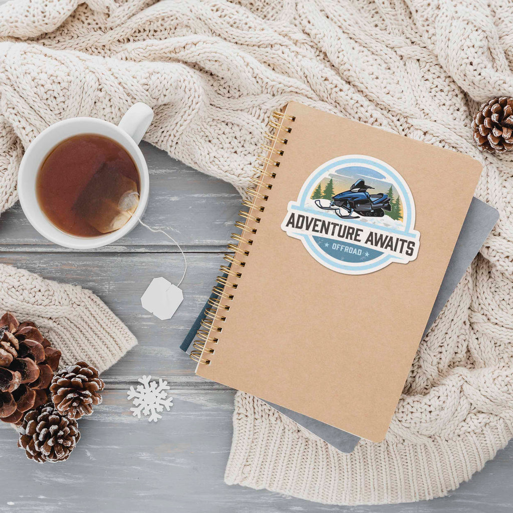 Adventure Awaits Snowmobile Sticker