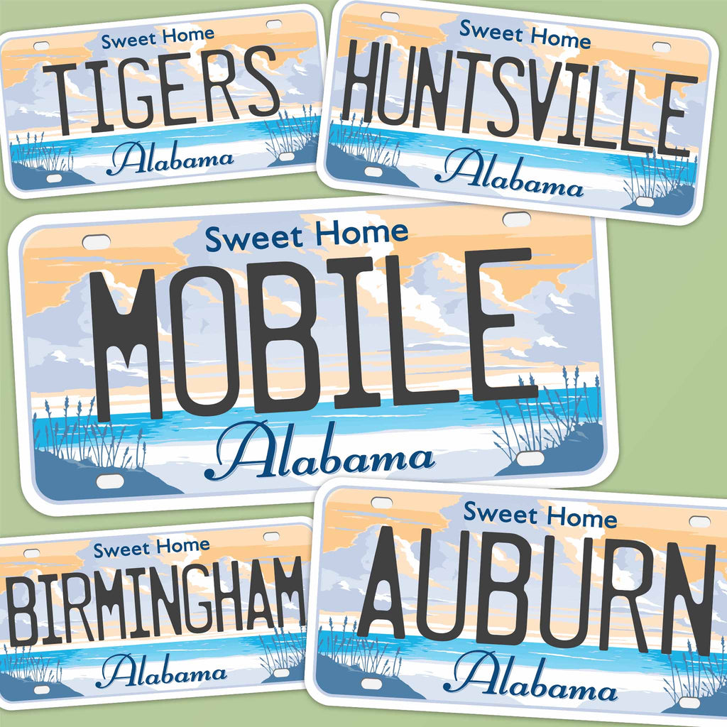 Alabama License Plate Stickers - Choose Your AL Decal