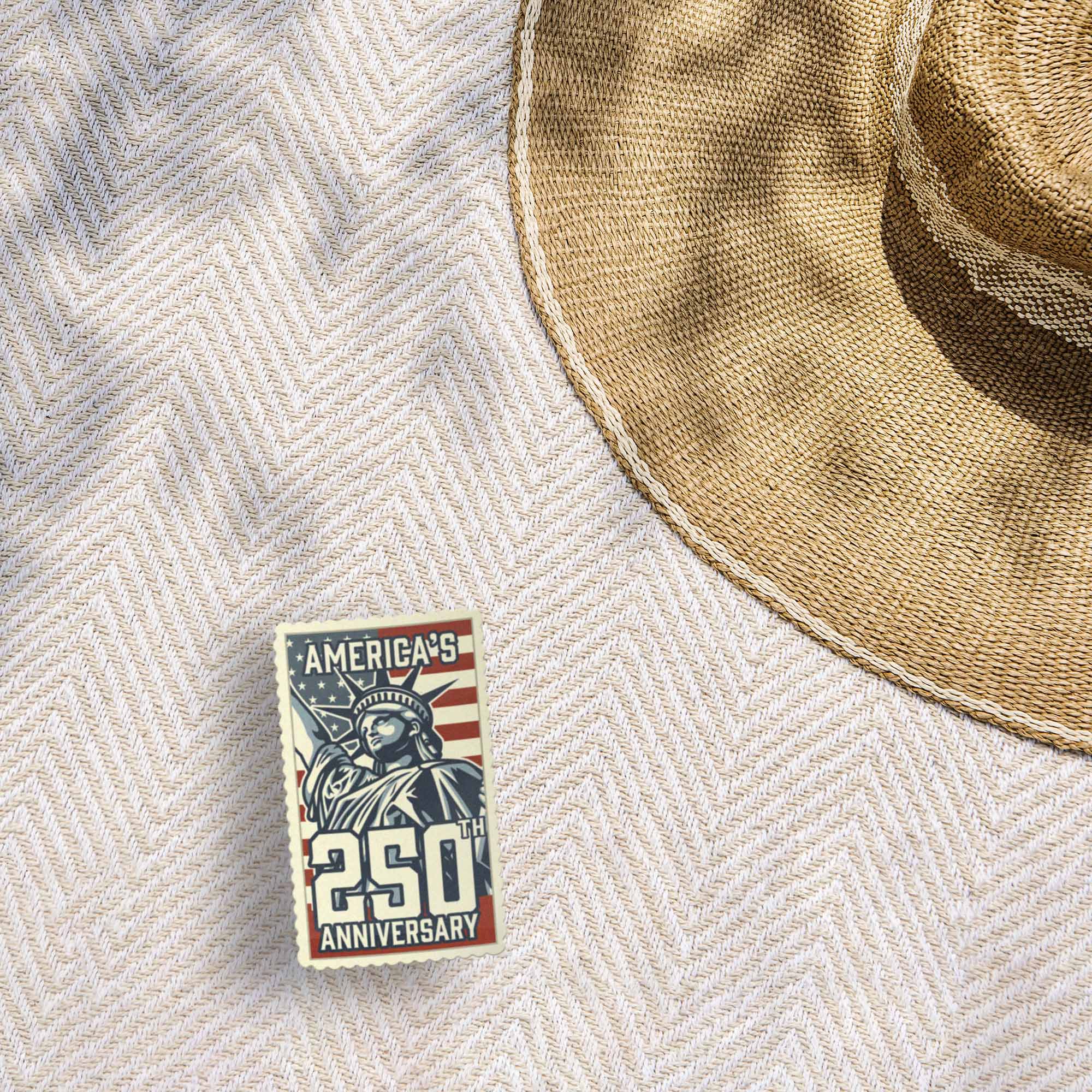 America's 250th Anniversary Stamp Sticker - Cool Patriotic USA Decal