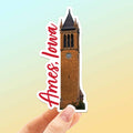 Ames Iowa Clock Tower Sticker - Cute Midwest Decals