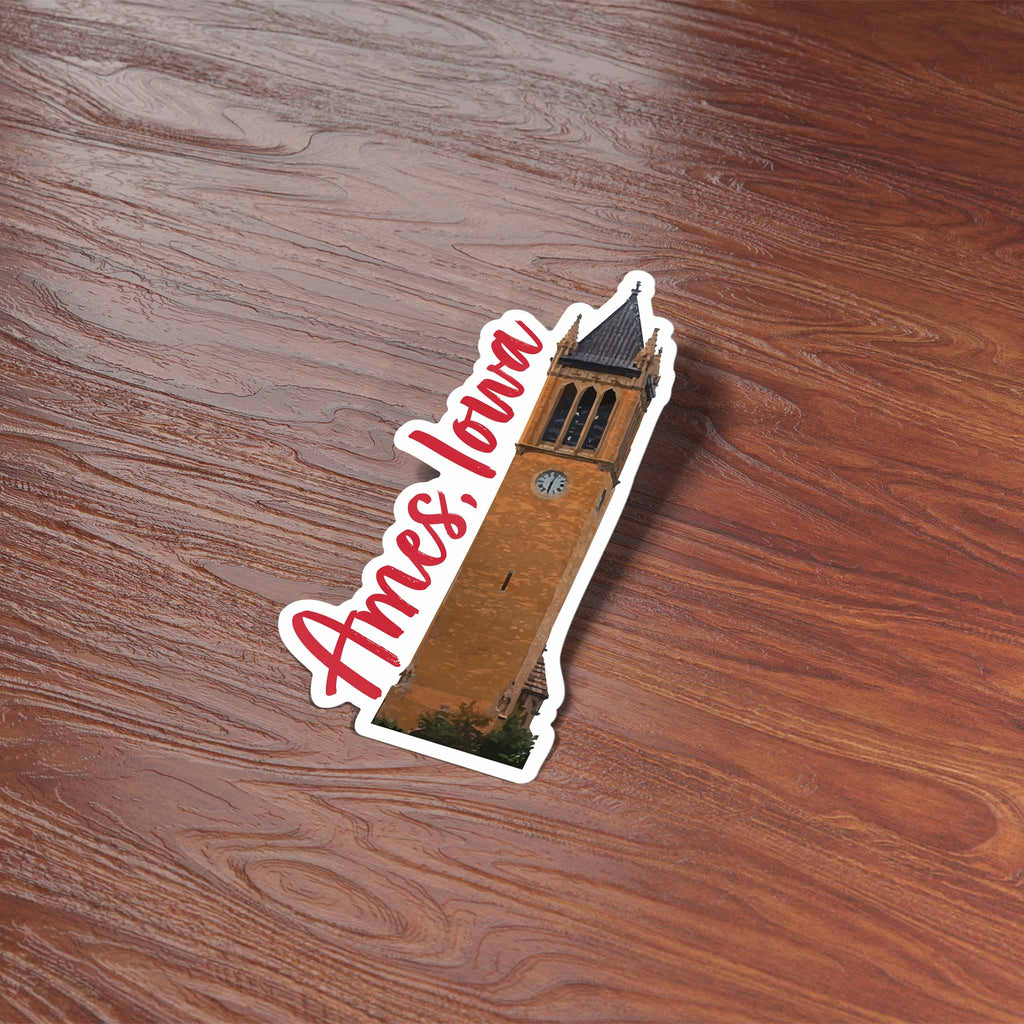 Ames Iowa Clock Tower Sticker - Cute Midwest Decals