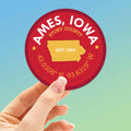 Ames Iowa Coordinates Sticker - Cute Midwest Decals