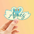 Ames Iowa Swans Sticker - Cute Midwest Decals