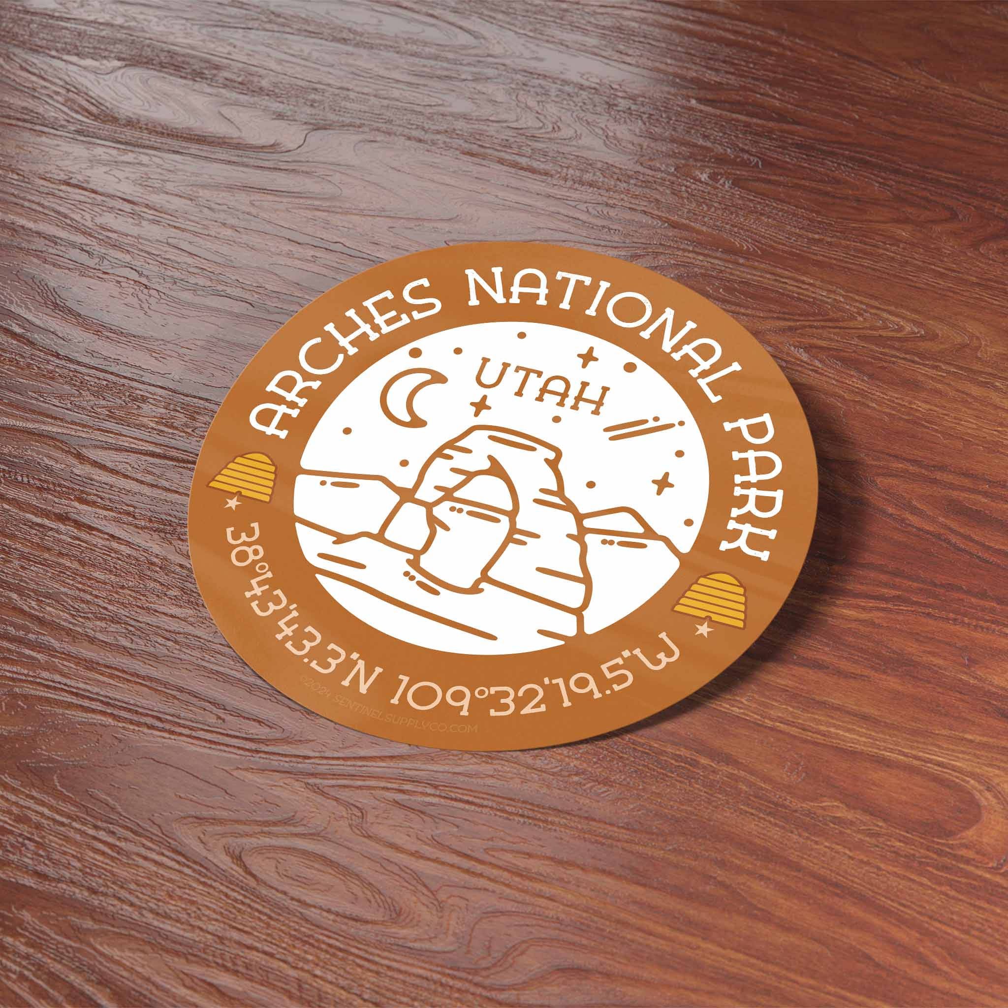 Orange Arches National Park Moab Utah Sticker - Delicate Arch