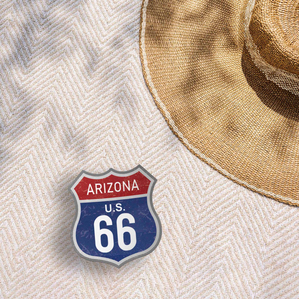 Arizona Blue Route 66 Sticker - Cool AZ Vintage Highway Sign Decal