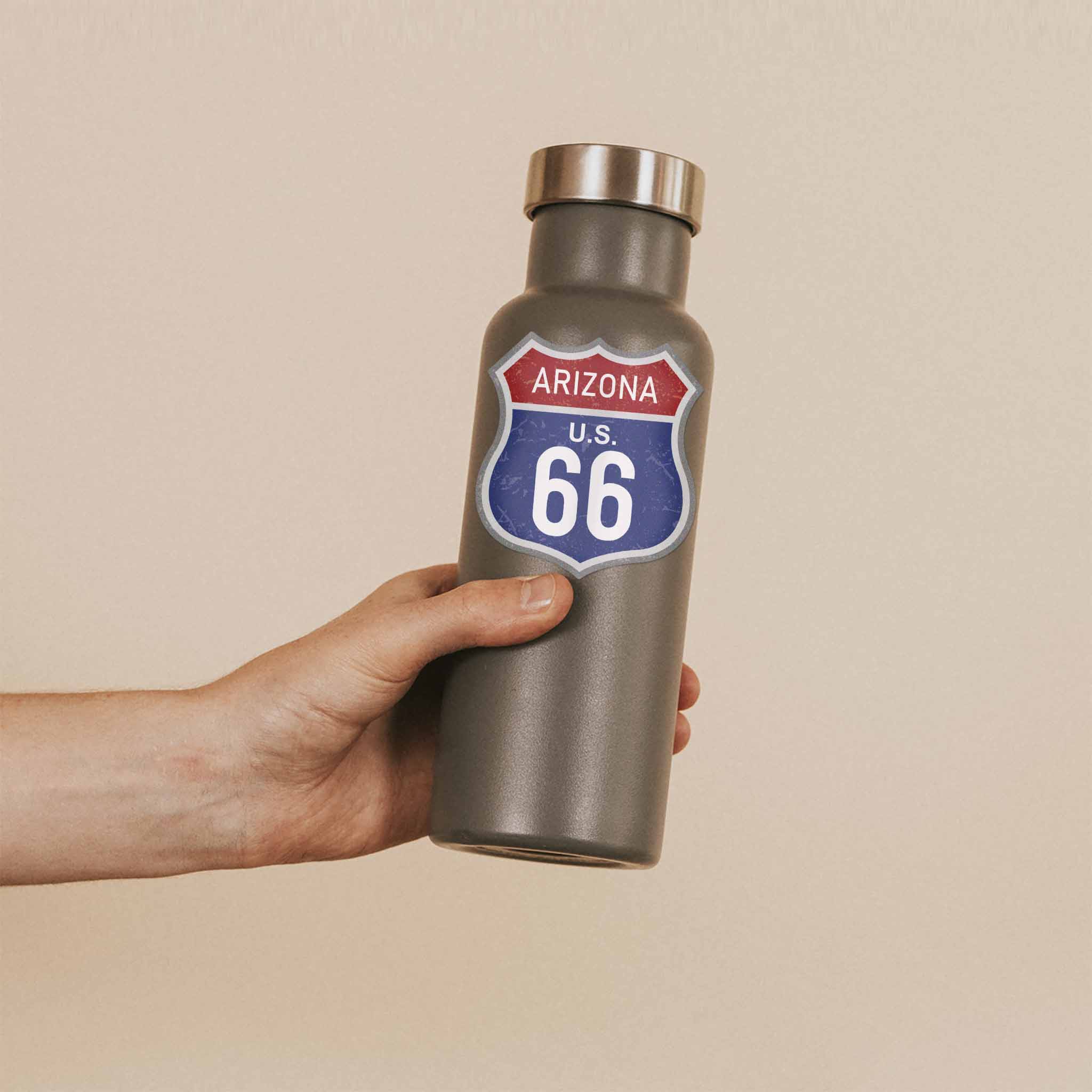 Arizona Blue Route 66 Sticker - Cool AZ Vintage Highway Sign Decal