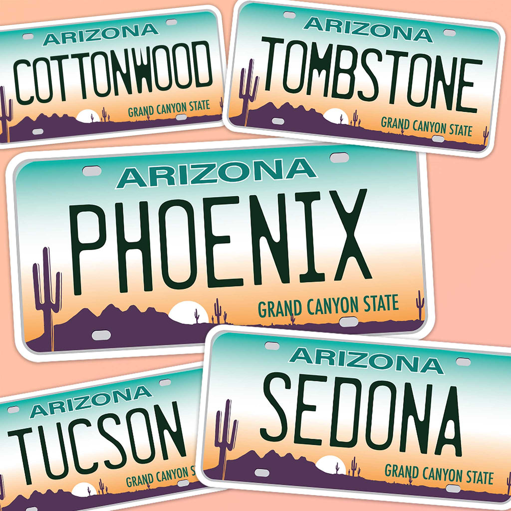 Arizona License Plate Stickers - Choose Your AZ City Decal