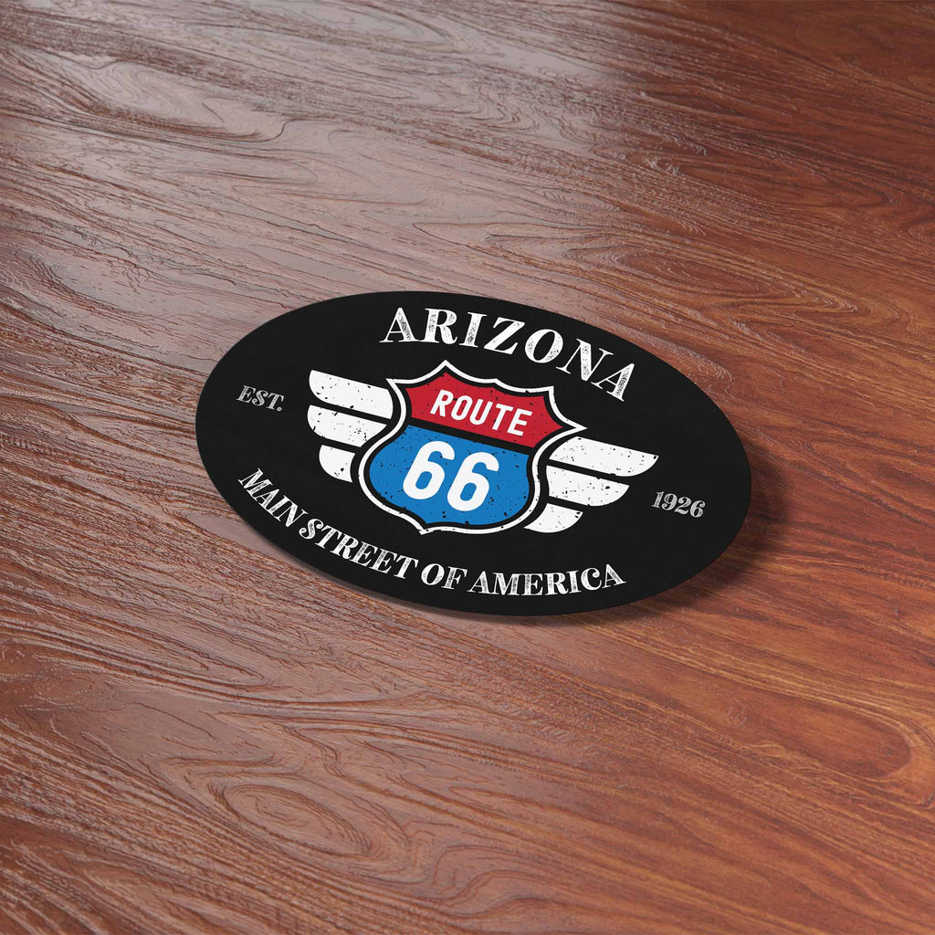 Arizona Route 66 Sticker - AZ Black Oval Decal