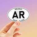 Arkansas White Oval Sticker