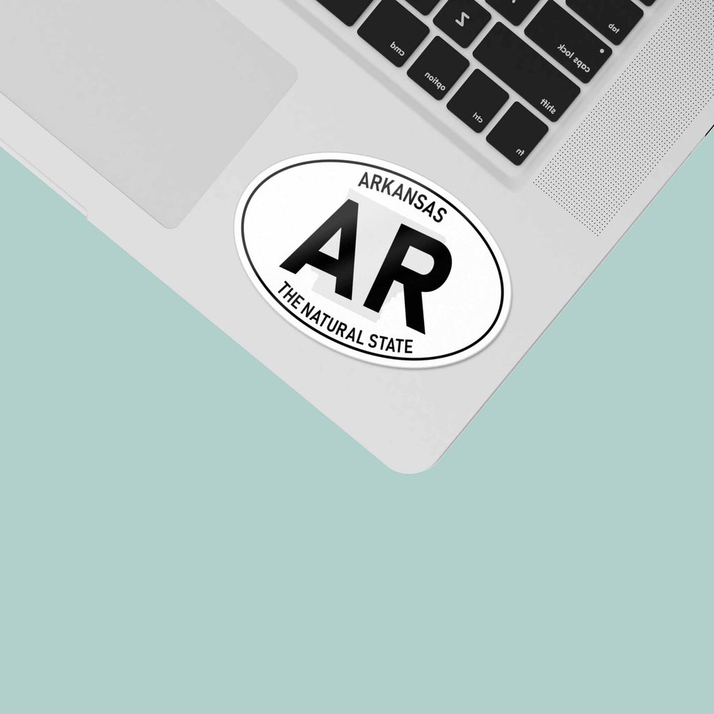 Arkansas White Oval Sticker