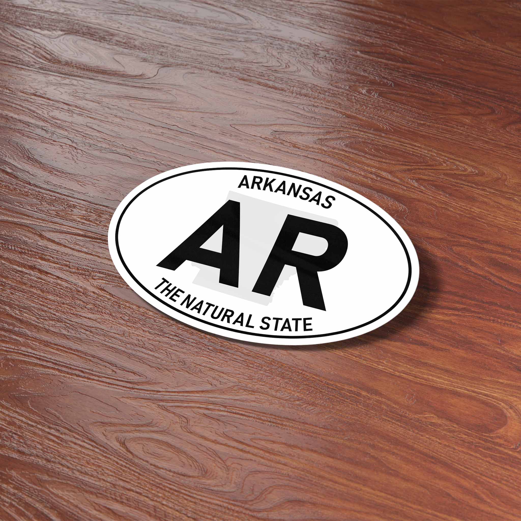 Arkansas White Oval Sticker