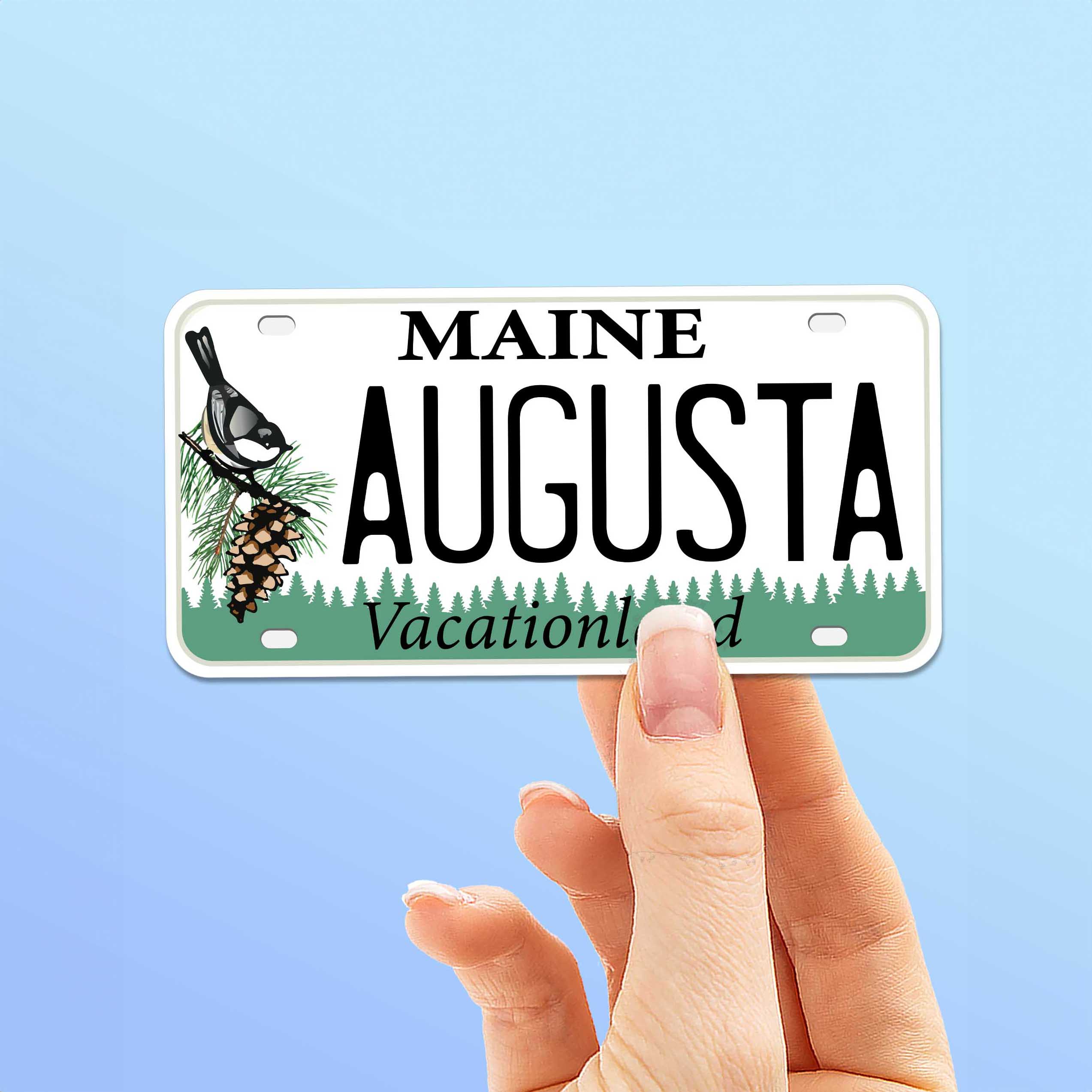 Maine License Plate Stickers - Choose Your ME City Decal