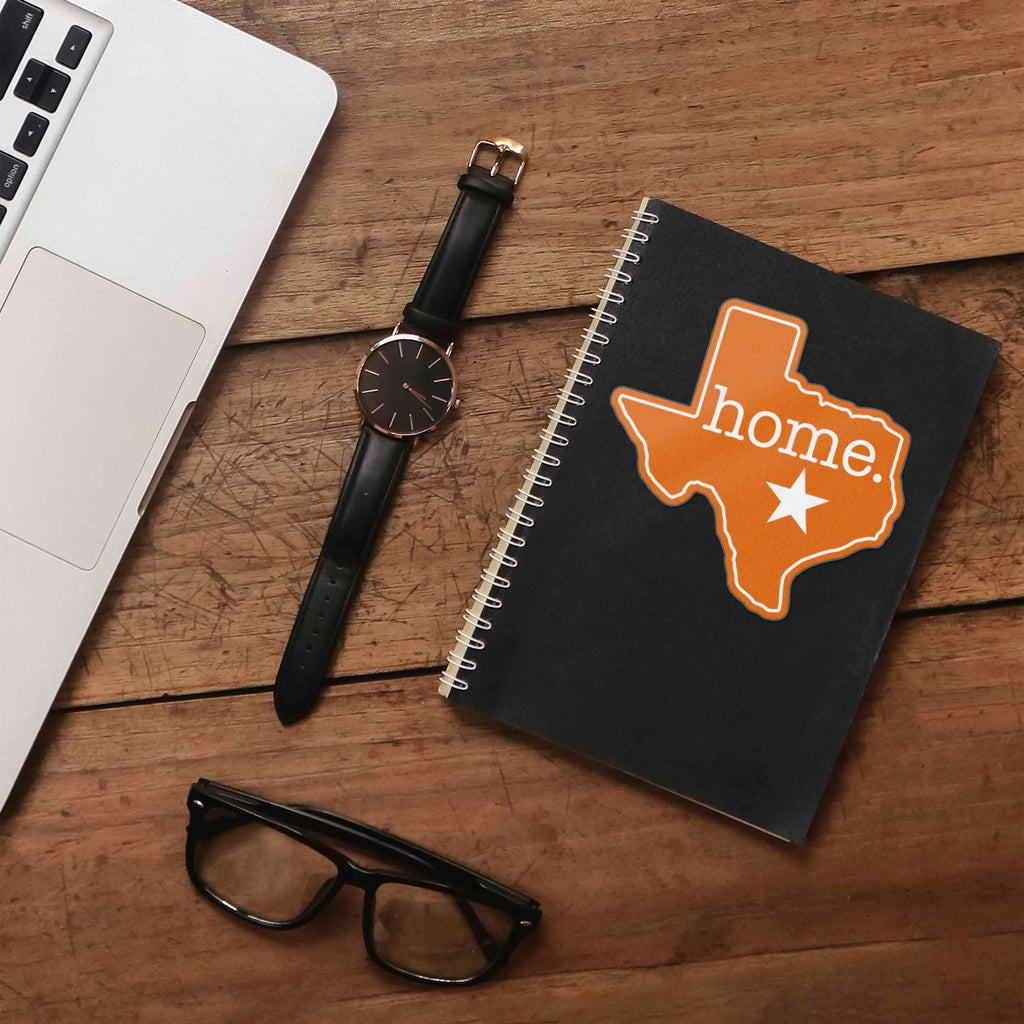 Home Austin Texas Map Sticker - Orange TX Sports Decal